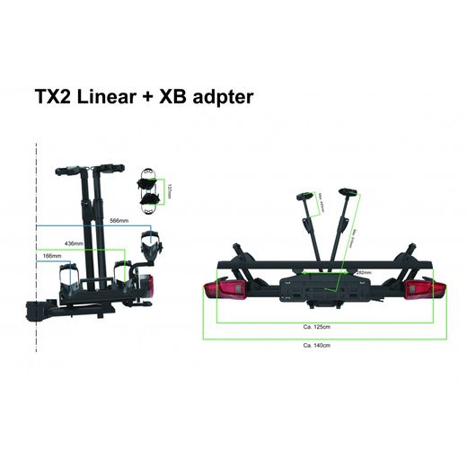 Portabicicletas Spinder TX2 LED 2026 (2 unidades de bicicletas eléctricas)