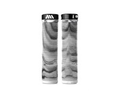 🤍🚵‍♂️ Puños AMS Barcode – Camuflaje Blanco | Agarre premium con estilo único
