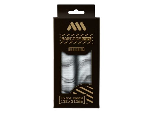 🤍🚵‍♂️ Puños AMS Barcode – Camuflaje Blanco | Agarre premium con estilo único