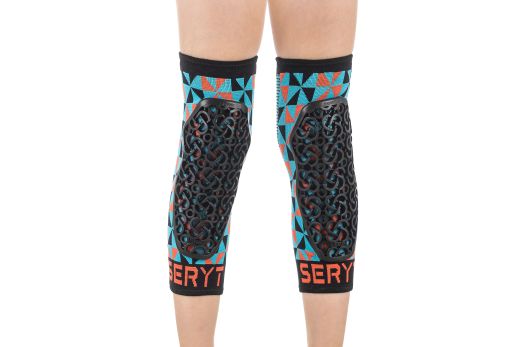🛡️ Rodilleras Niño Flow Arlecchino Azul Claro / Rojo 🔵🔴 | Protección Infantil MTB 🚵‍♂️🔥