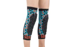 🛡️ Rodilleras Niño Flow Arlecchino Azul Claro / Rojo 🔵🔴 | Protección Infantil MTB 🚵‍♂️🔥