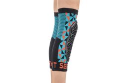 🛡️ Rodilleras Niño Flow Arlecchino Azul Claro / Rojo 🔵🔴 | Protección Infantil MTB 🚵‍♂️🔥