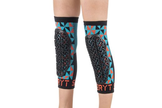 🛡️ Rodilleras Niño Flow Arlecchino Azul Claro / Rojo 🔵🔴 | Protección Infantil MTB 🚵‍♂️🔥