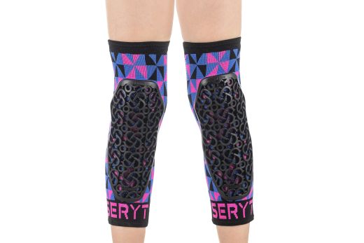🛡️ Rodilleras Niño Flow Arlecchino Rosa / Azul 💗💙 | Protección Infantil MTB 🚵‍♂️🔥