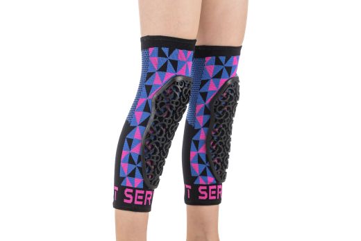 🛡️ Rodilleras Niño Flow Arlecchino Rosa / Azul 💗💙 | Protección Infantil MTB 🚵‍♂️🔥