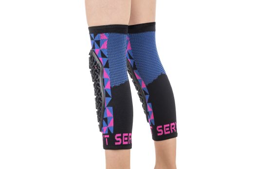 🛡️ Rodilleras Niño Flow Arlecchino Rosa / Azul 💗💙 | Protección Infantil MTB 🚵‍♂️🔥