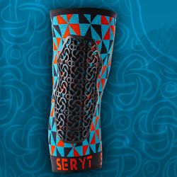 🛡️ Rodilleras Protectoras Arlecchino Colorway Azul Claro / Rojo 🔵🔴 | Protección MTB, Enduro y Descenso 🚵‍♂️🔥