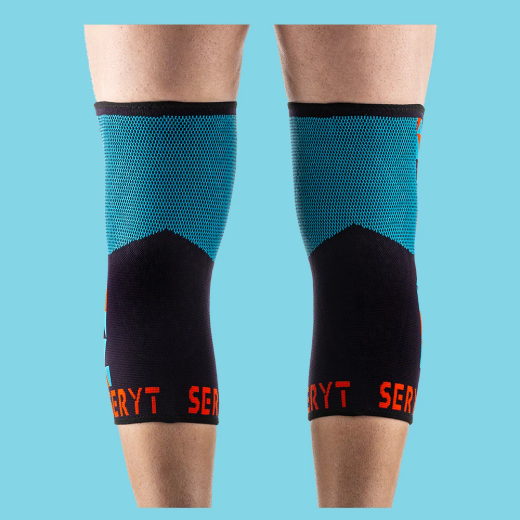 🛡️ Rodilleras Protectoras Arlecchino Colorway Azul Claro / Rojo 🔵🔴 | Protección MTB, Enduro y Descenso 🚵‍♂️🔥