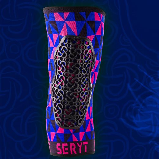 🛡️🌸🔵 Rodilleras Protectoras Arlecchino Colorway Rosa Azul – Protección, Comodidad y Estilo para MTB 🚵‍♀️🏔️