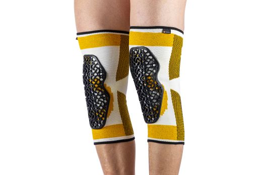 🛡️🤍 Rodilleras Protectoras Flow Knee White Gold – Protección, Comodidad y Libertad de Movimiento MTB 🚵‍♂️✨