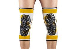 🛡️🤍 Rodilleras Protectoras Flow Knee White Gold – Protección, Comodidad y Libertad de Movimiento MTB 🚵‍♂️✨