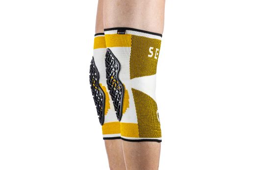 🛡️🤍 Rodilleras Protectoras Flow Knee White Gold – Protección, Comodidad y Libertad de Movimiento MTB 🚵‍♂️✨
