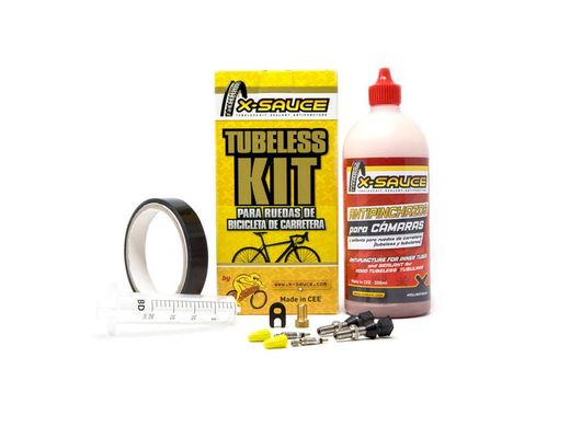 Kit Tubeless Carretera Valvula Fina X-Sauce