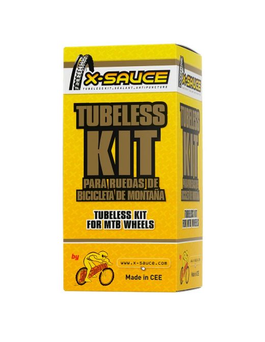Kit Tubeless MTB X-Sauce – Válvula Fina + Cinta Negra 20mm