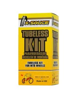 Kit Tubeless MTB X-Sauce – Válvula Fina + Cinta Negra 25mm