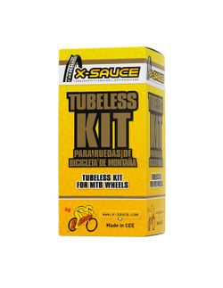 Kit Tubeless MTB X-Sauce – Válvula Gorda + Cinta Negra 20mm
